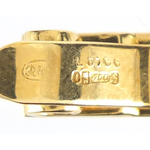 714 - 18ct gold Cartier tie slide, numbered L8766, 6cm in length, approximate weight 9.0g