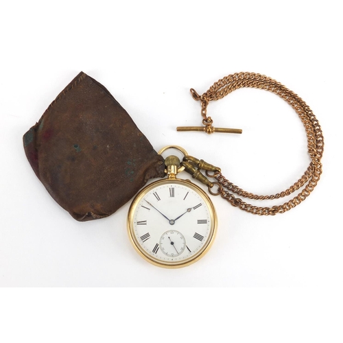 831 - Gentleman's 18ct gold open face pocket watch with subsidiary dial, numbered 88225 to the movement, t... 