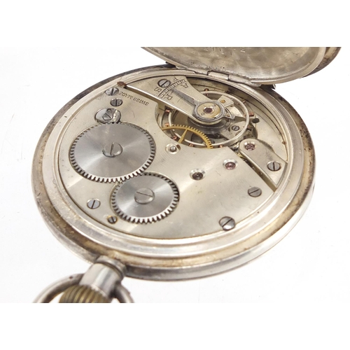 844 - Three pocket watches including silver half hunter, silver open face, one with fusee movement and a w... 