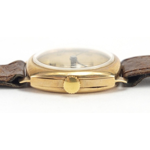 819 - Gentleman's 9ct gold Vertex wristwatch with subsidiary dial, inscription 'Presented by The united Af... 