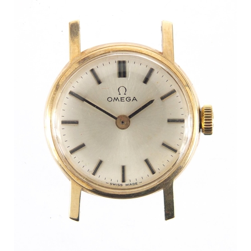 825 - Ladies 9ct gold Omega wristwatch, numbered 30210220 to the movement, with an Omega box and papers