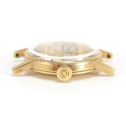 825 - Ladies 9ct gold Omega wristwatch, numbered 30210220 to the movement, with an Omega box and papers