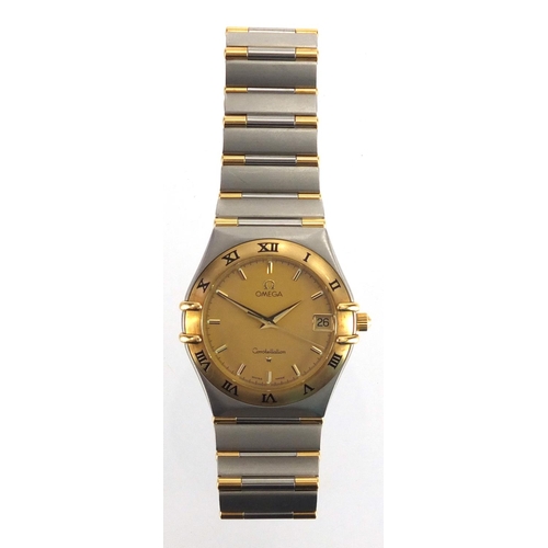 798 - Gentleman's Omega Constellation wristwatch with date dial, numbered 57250269 to the case, with box a... 