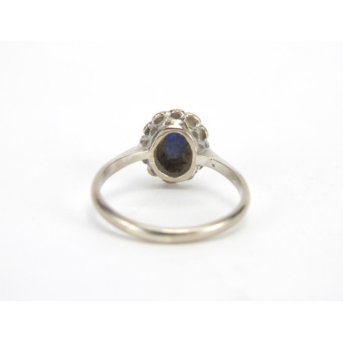 739 - 18ct gold sapphire and diamond ring, size Q, approximate weight 3.5g