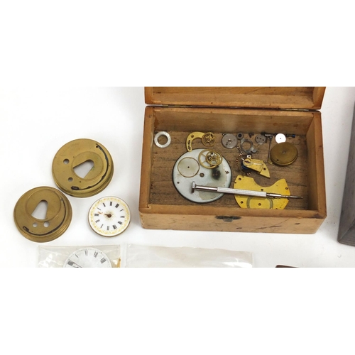 855 - Collection of vintage pocket watches, movements and watch tools