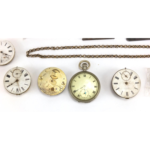 855 - Collection of vintage pocket watches, movements and watch tools