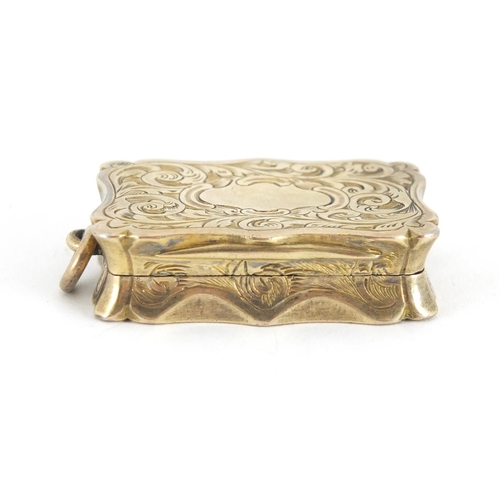 31 - Victorian rectangular silver vinaigrette by Robert Thornton, with hinged lid, gilt interior and flor... 