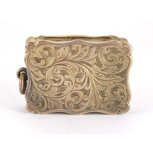 31 - Victorian rectangular silver vinaigrette by Robert Thornton, with hinged lid, gilt interior and flor... 