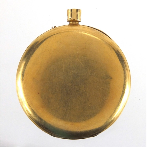 856 - Gentleman's 18ct gold pocket watch case, stamped JW 82897, 5cm in diameter, approximate weight 42.5g