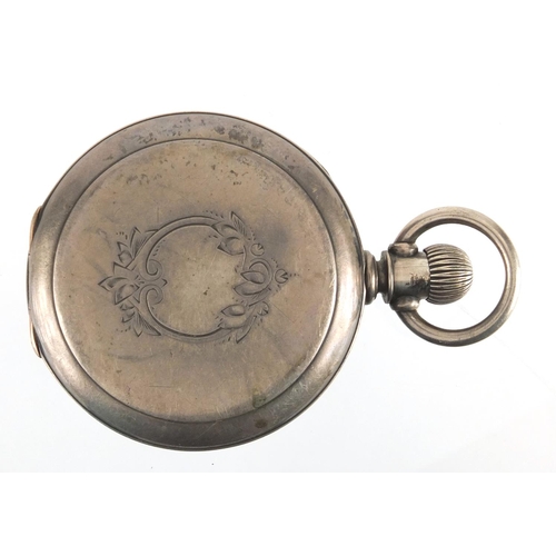 834 - Gentleman's Waltham silver open face pocket watch, the movement engraved Wm Ellery Waltham Mass 2216... 