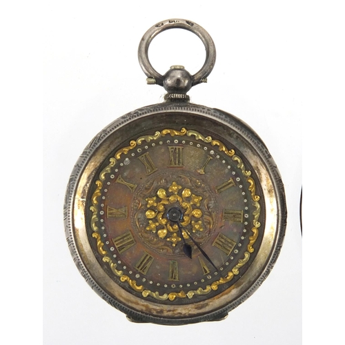 848 - Gentleman's silver open face pocket watch and two ladies silver pocket watches, the largest 5cm in d... 