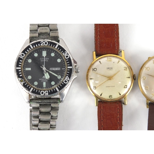 813 - Vintage gentleman's watches including Smiths, Arta, Citizen and Damas