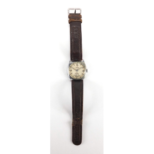 807 - Gentleman's vintage DTTS wristwatch with luminous dial and hands, 2.6cm in diameter