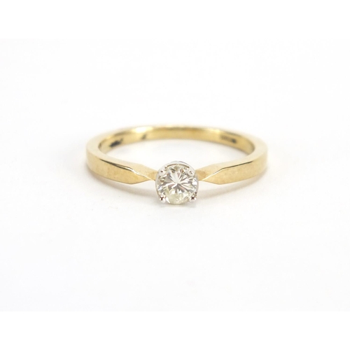 730 - 9ct gold Diamond solitaire ring, size O, approximate weight 2.1g