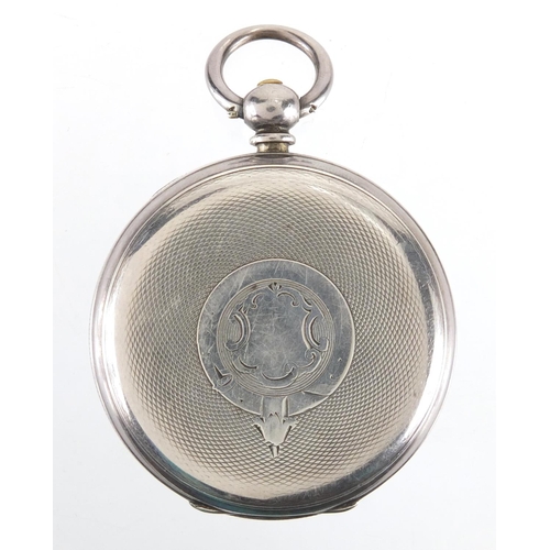 836 - Gentleman's silver open face pocket watch, with subsidiary dial marked  Fattorini & Sons Stein Swiss... 