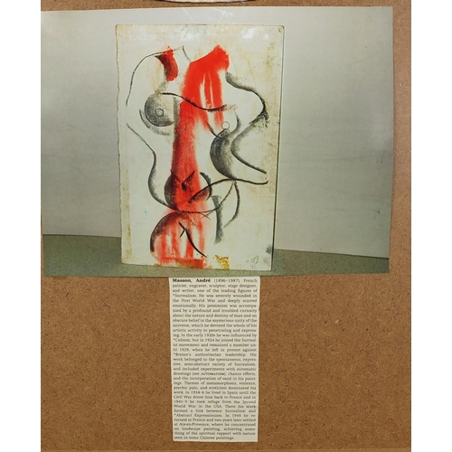 985 - Attributed to Andre Mansson - Abstract compositions, surreal nude female, double sided crayon on pap... 