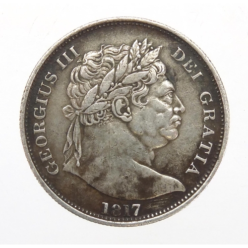 210 - George III 1817 silver half crown, approximate weight 14.1g