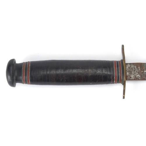 294 - Military interest Commando knife by William Rodgers of Sheffield with sheath, 29cm in length