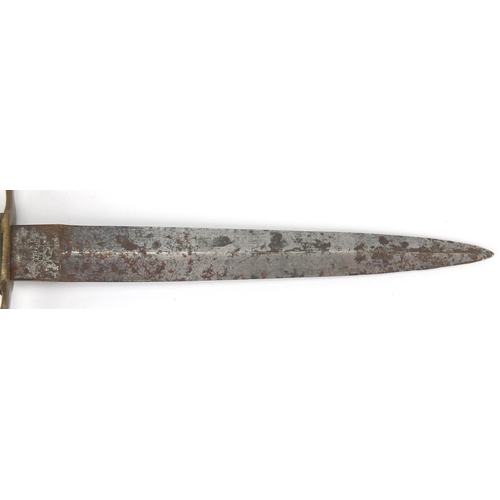 294 - Military interest Commando knife by William Rodgers of Sheffield with sheath, 29cm in length