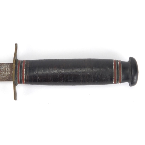 294 - Military interest Commando knife by William Rodgers of Sheffield with sheath, 29cm in length