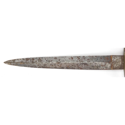 294 - Military interest Commando knife by William Rodgers of Sheffield with sheath, 29cm in length