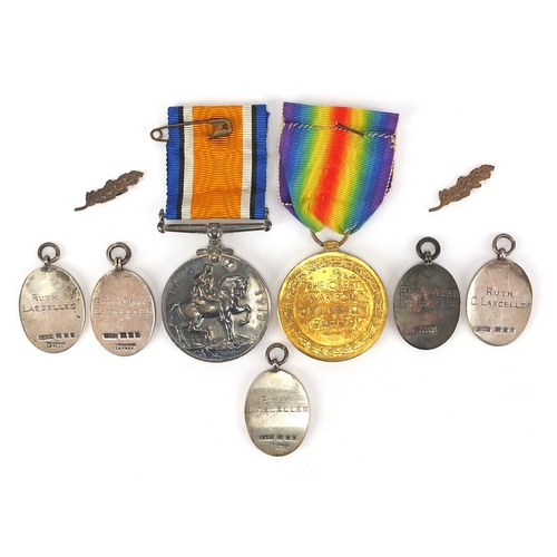 246 - British Military World War I pair and five musical jewels relating to nurse Ruth C Lascelles, the me... 