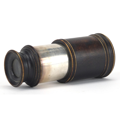 89 - 19th century stained ivory single drawer monocular, by Watkins & Hill of Charing Cross London, 8.5cm... 