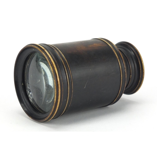 89 - 19th century stained ivory single drawer monocular, by Watkins & Hill of Charing Cross London, 8.5cm... 