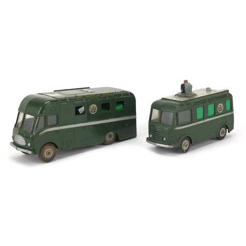 322 - Vintage die cast vehicles and ships including Dinky Super Toys, TV Rovingi, TV Mobile control room a... 