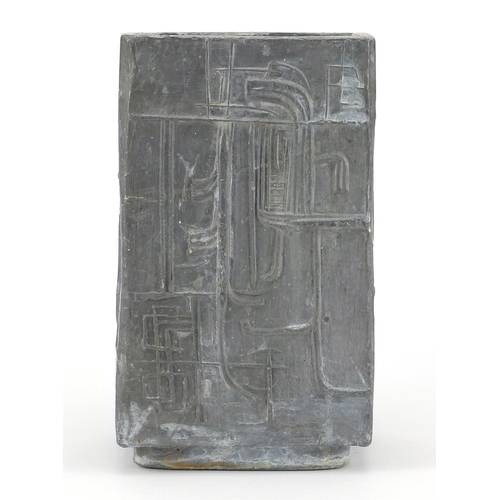 400 - Chinese lead cong vase, 19cm high