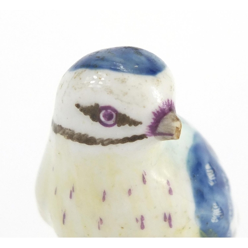 506 - 19th century hand painted porcelain bird, 7cm high