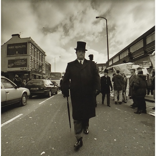 172 - Five black and white photographs of Ronnie Krays funeral, by Show Off Steve Read 1998, (PROVENANCE: ... 