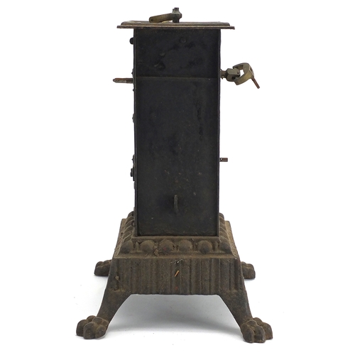 119 - 19th century French cast iron mechanical Spitjack with Toulouse enamelled plaque, 33.5cm high