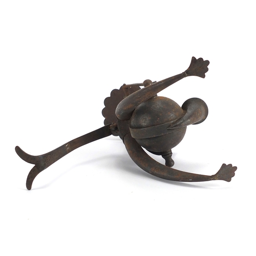 68 - Antique cast iron pen stand, 22cm high