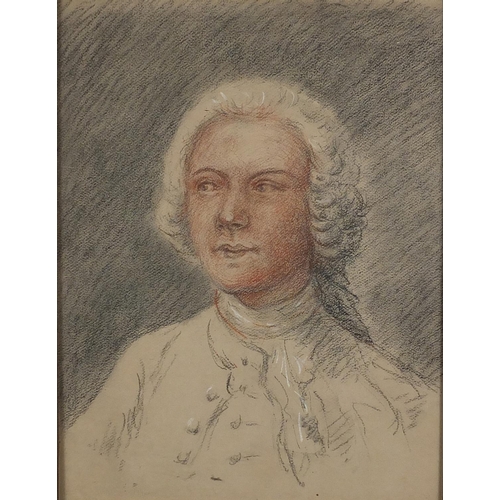 1028 - After Thomas Gainsborough - Head and shoulders portrait of John Joshua Kirby, late 18th century colo... 