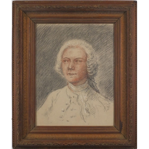 1028 - After Thomas Gainsborough - Head and shoulders portrait of John Joshua Kirby, late 18th century colo... 