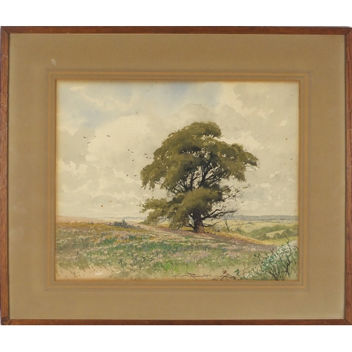 896 - Cyril Boler - Kent landscape, watercolour, inscribed verso, mounted and framed, 40cm x 33cm