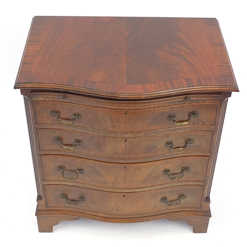 2026 - Reproduction serpentine fronted bachelor chest, with slide above four graduated drawers, 78cm H x 71... 