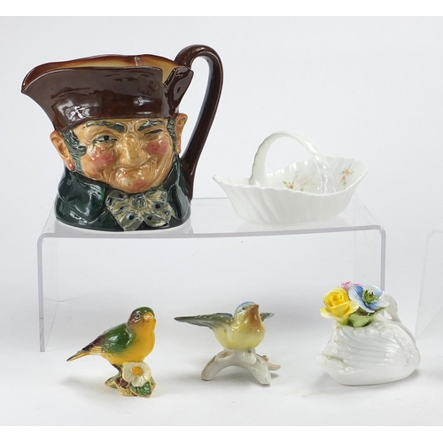 507 - Collectable china including a Malling bowl, large Royal Doulton Toby jug, Karl Enz bird and Goebel f... 