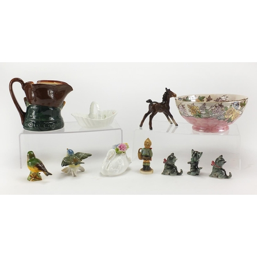 507 - Collectable china including a Malling bowl, large Royal Doulton Toby jug, Karl Enz bird and Goebel f... 