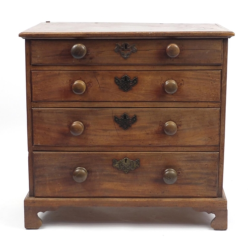 1 - Georgian mahogany chest, fitted with four graduated drawers on bracket feet, 78cm H x 80cm W x 51cm ... 