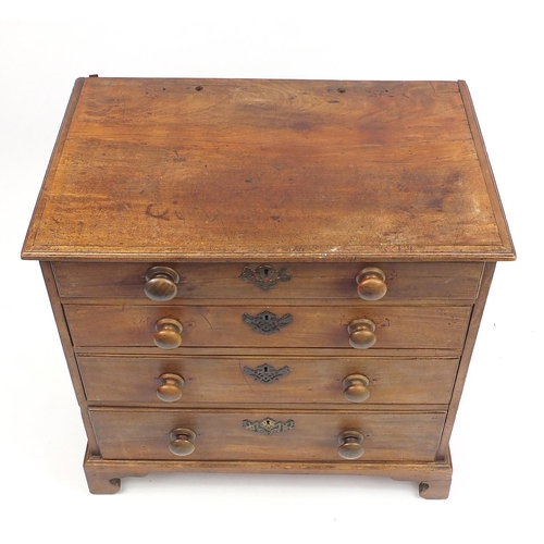 1 - Georgian mahogany chest, fitted with four graduated drawers on bracket feet, 78cm H x 80cm W x 51cm ... 