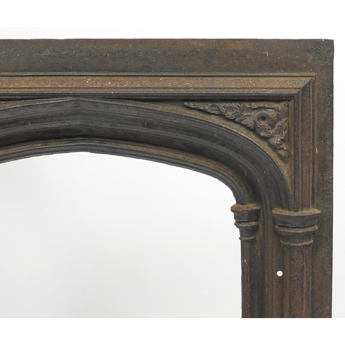 127 - Victorian cast iron fire surround, 93cm H x 76cm W