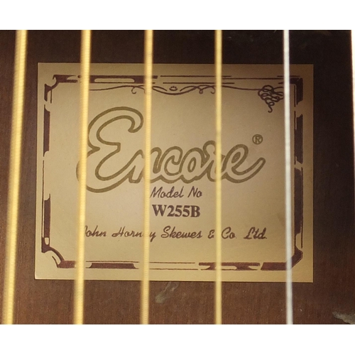 287 - Encore acoustic guitar with case, model W255B