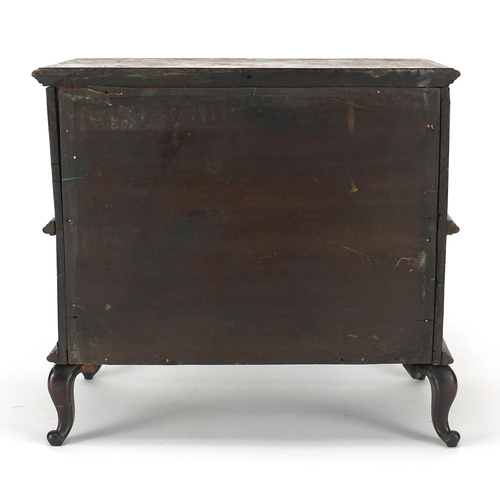 118 - Mahogany two drawer table top chest, 36cm H x 38cm W  x 21cm D