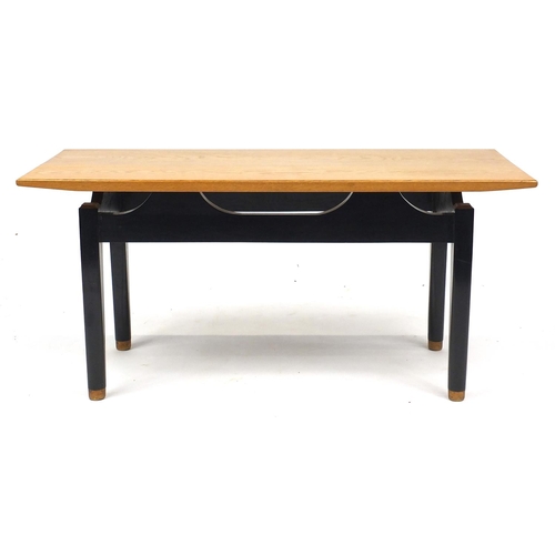 87 - Retro coffee table possibly G-Plan E-Gomme, 43cm H x 92cm W x 38cm D