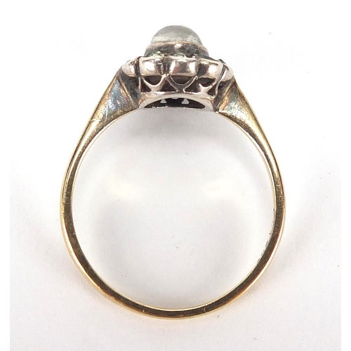 333 - 9ct gold moonstone ring, size M, approximate weight 2.8g