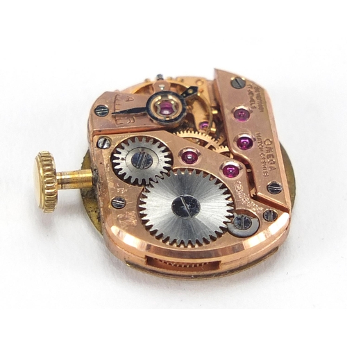 381 - Ladies Omega wristwatch movement, numbered 12838025 to the movement