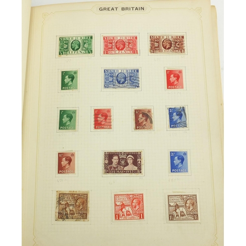 694 - British stamps arranged in an album and stock book, some mint unused