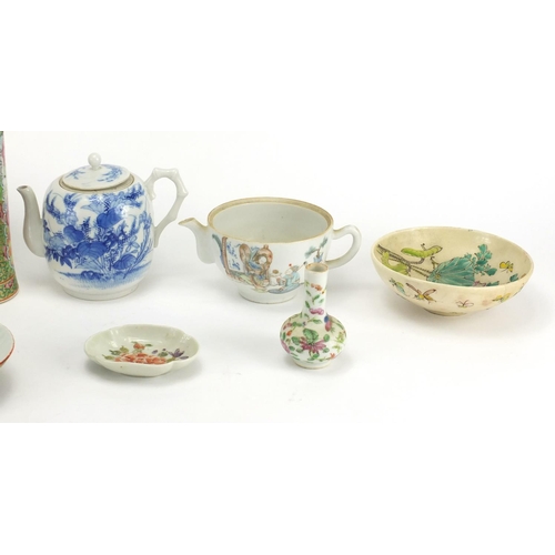 249 - Oriental china including a Canton teapot and vases